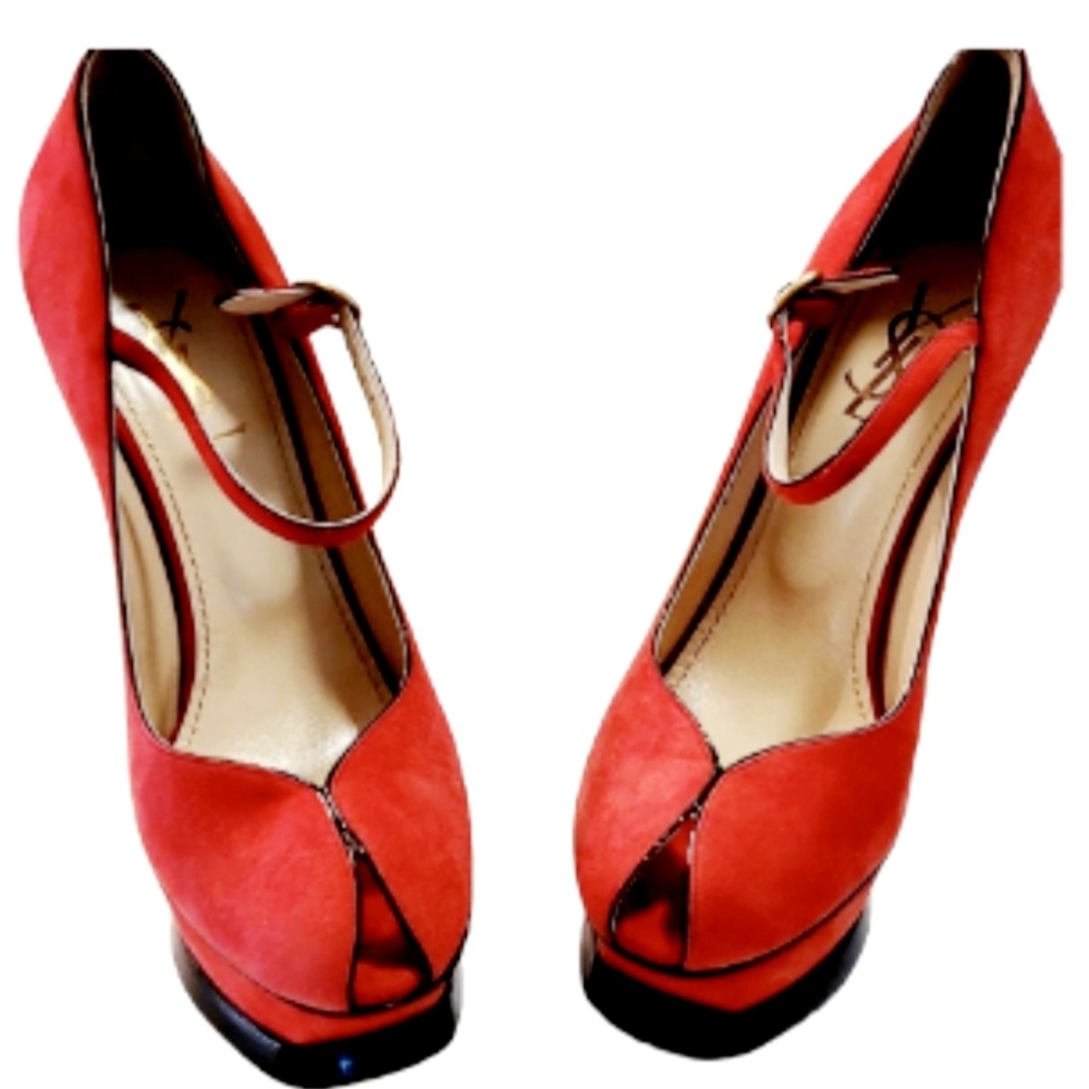 Yves Saint Laurent (YSL) Tribute Pump, Kid Suede Deep Red, Size 37, Wome… - Picture 17 of 17